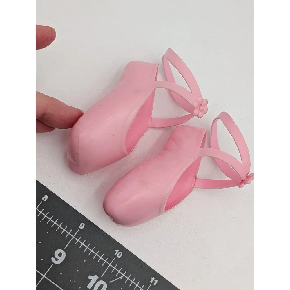 Mattel Dancerina Doll Ballet‎ Slippers Pink 3 Inch Flower Strap Pointe Shoes
